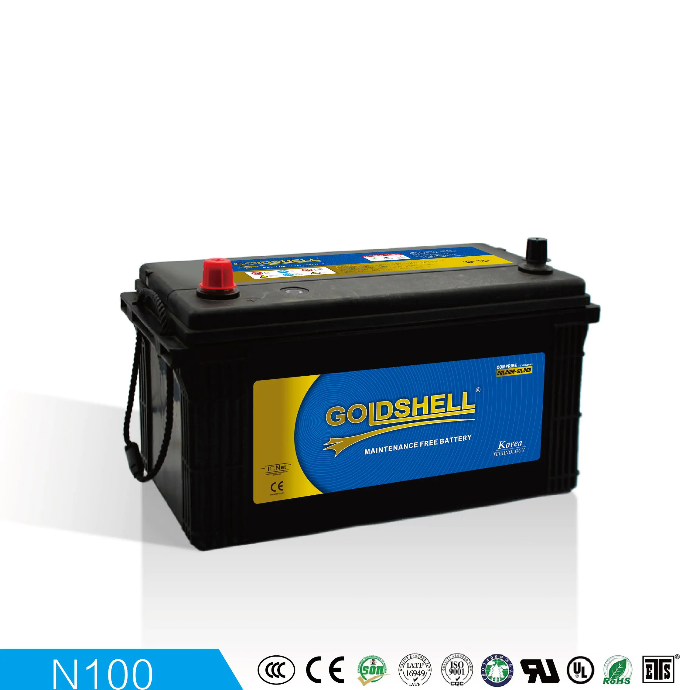 GOLDSHELL  MF Car battery N100 12V100AH