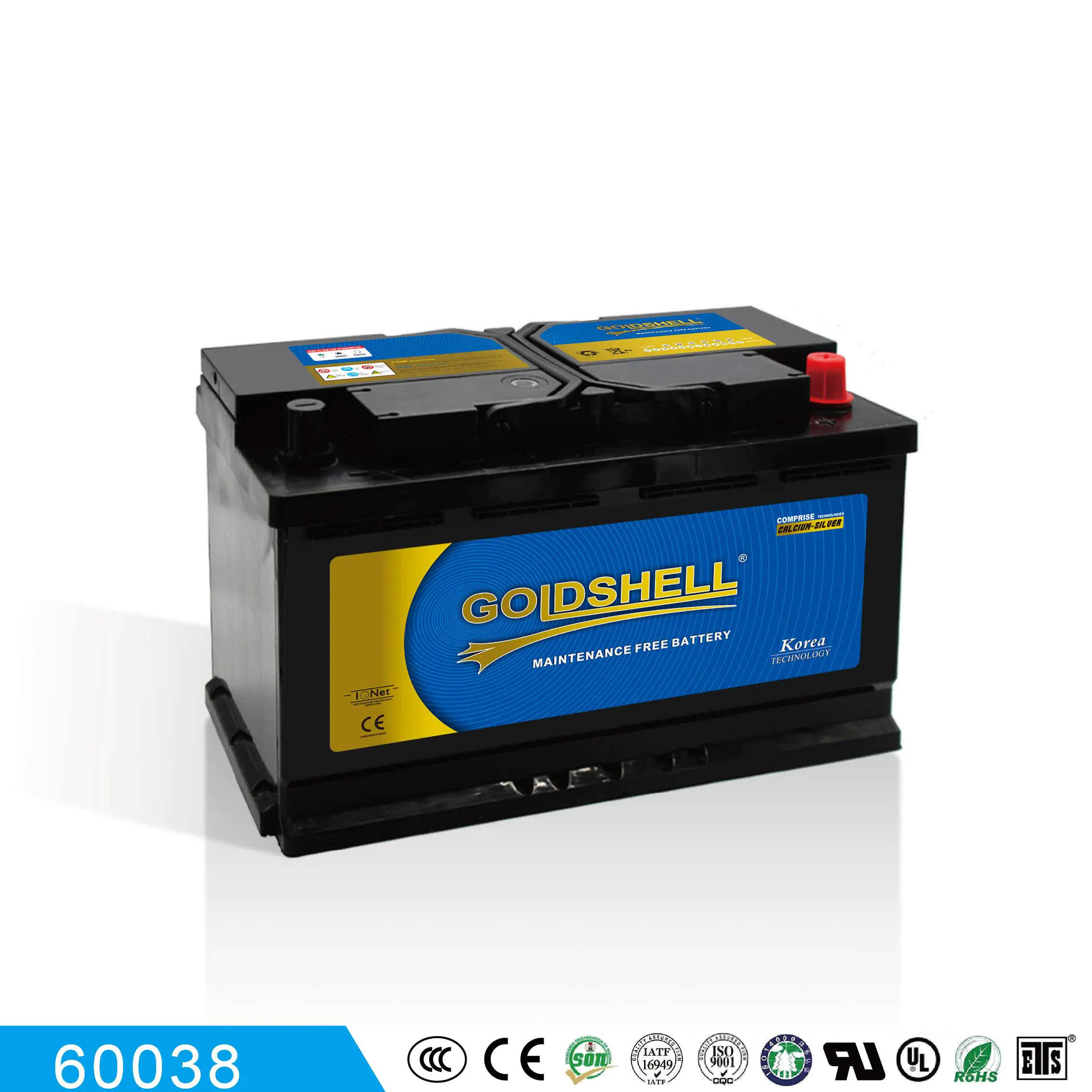 GOLDSHELL  MF Car battery 60038 12V100AH