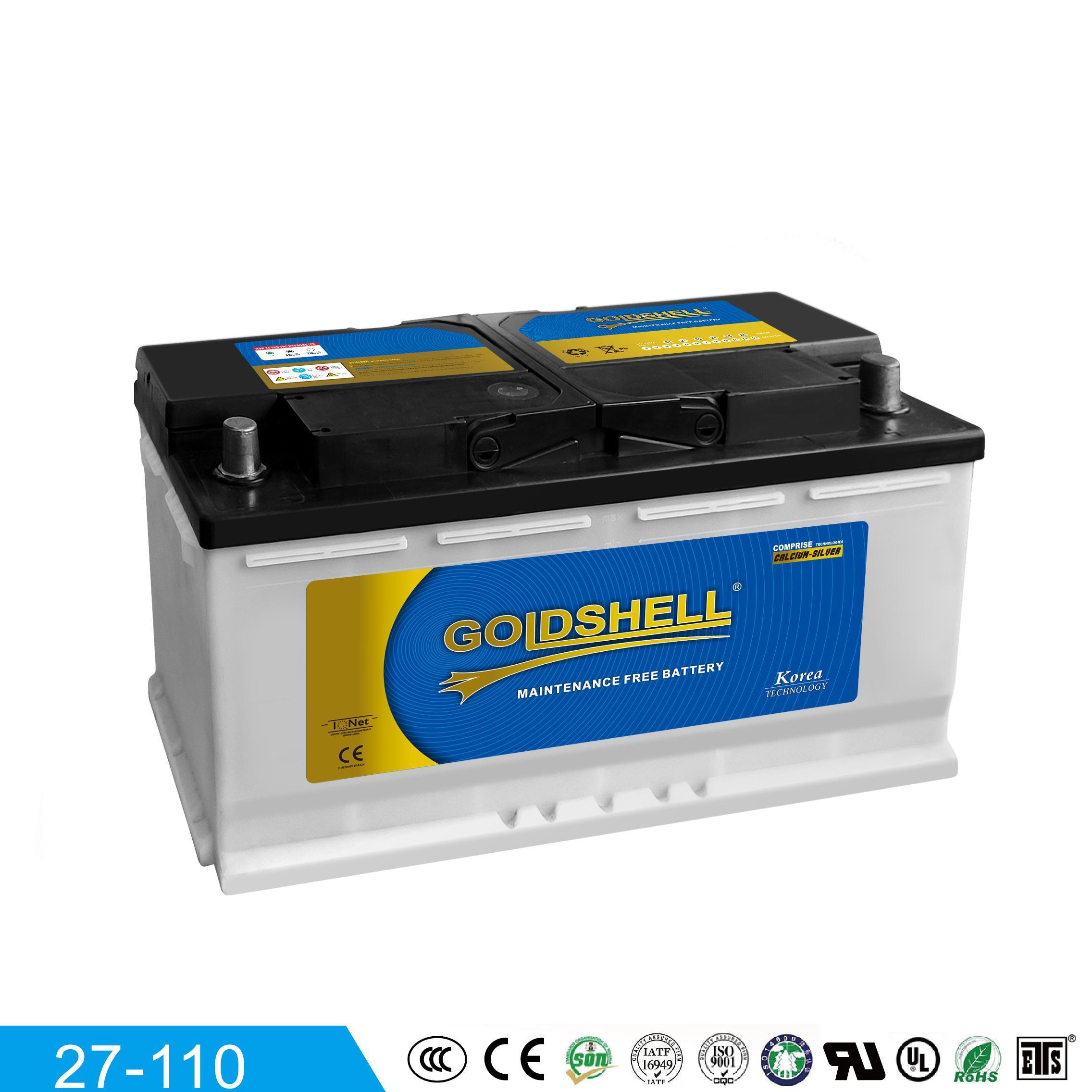 Batterie de voiture GOLDSHELL MF 27-110 12V100AH