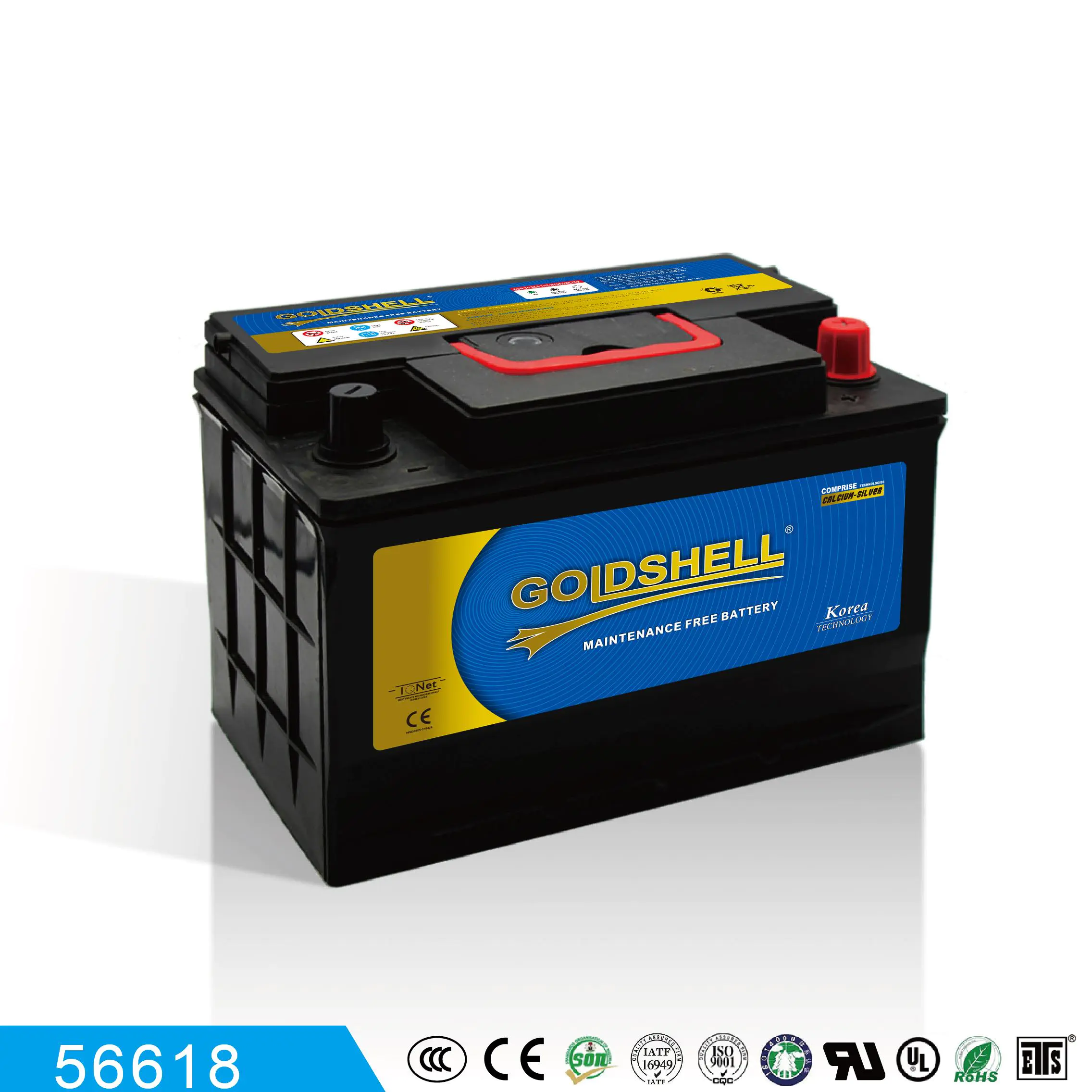 GOLDSHELL  MF Car battery 56618 12V66AH