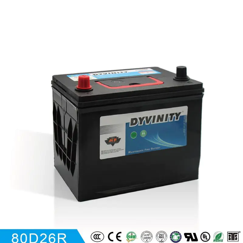DYVINITY  MF Car battery 80D26R/L 12V70AH