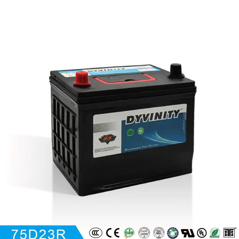 DYVINITY  MF Car battery 75D23R/L 12V65AH