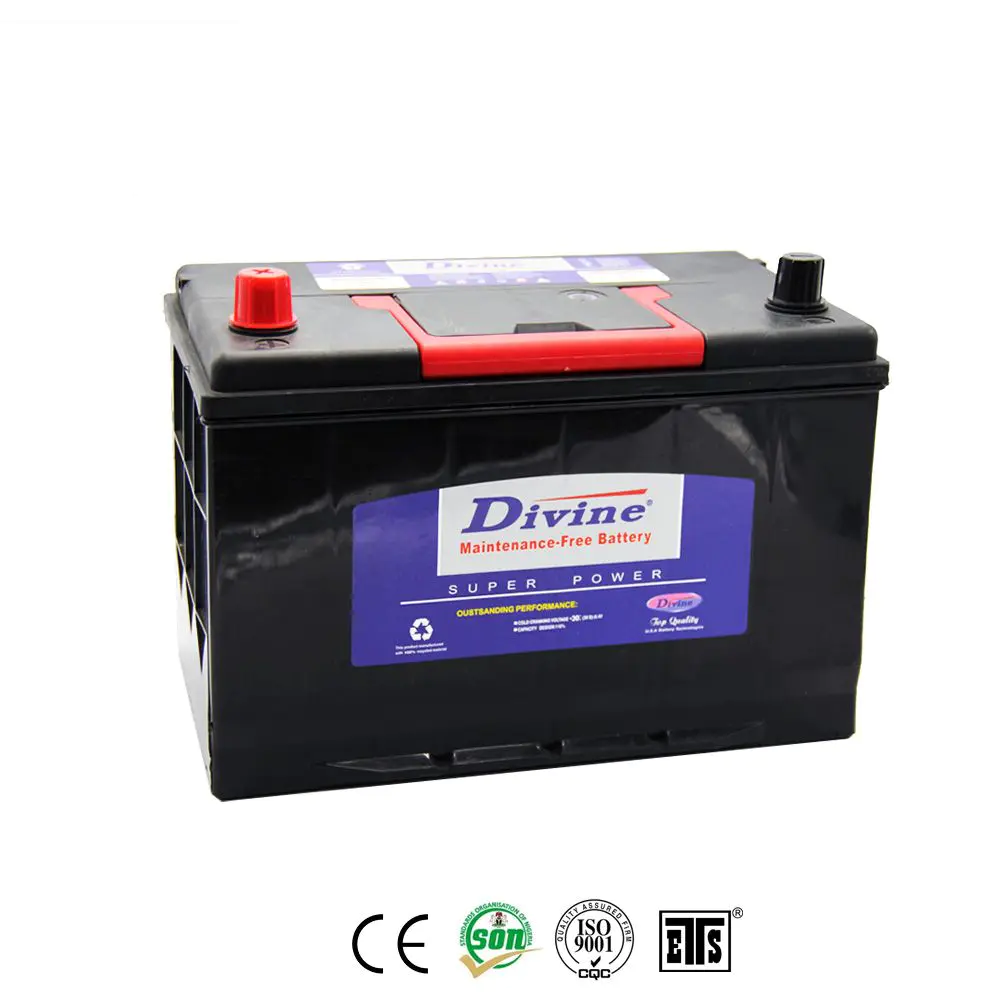 Divine car battery supplier and manufacturer 95D31R/L 12V80AH/90AH