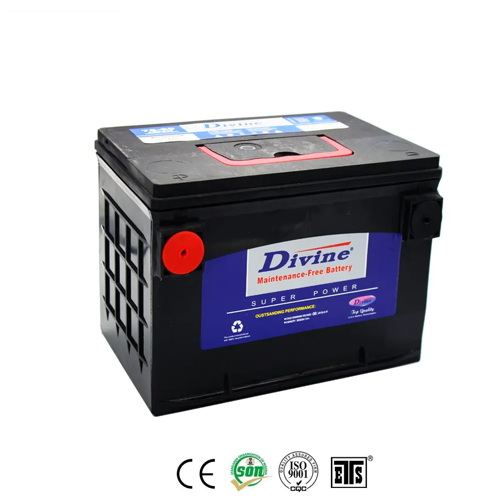 Divine car battery supplier and manufacturer MF 78-5Y/78-60 12V60AH