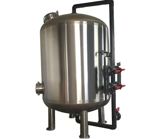 Uso do filtro mecânico multimídia de aço inoxidável para filtro automático de areia, filtro de quartzo de carbono na estação de tratamento de água