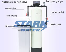 Индустриална вода омекотяване и деминерализиране оборудване Dia 200 * 1100mm йон обмен смола сол резервоар вода омекотяваща система 500l на час филтрация растение