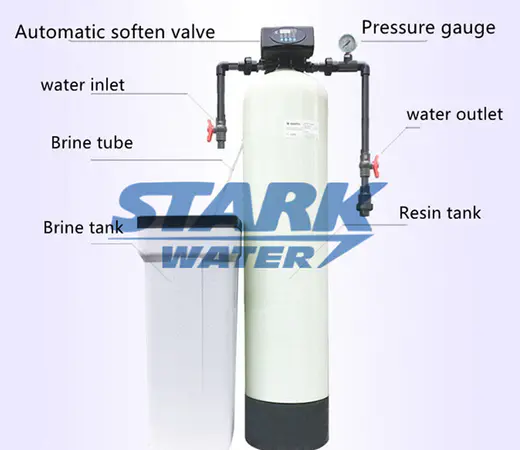Industrial Water Softening And Demineralizing Equipment Dia 200*1100mm Ion Exchange Resin Salt Tank Water Softener system 500l Per Hour Filtration Plant