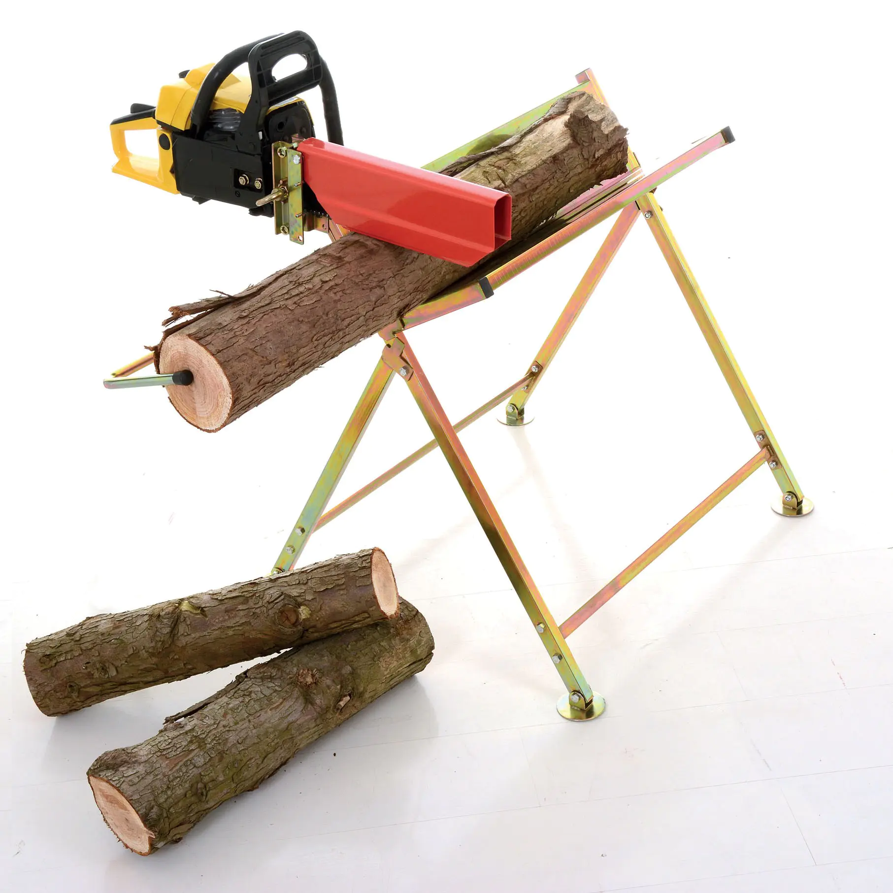 Log Sawhorse With Chainsaw Holder