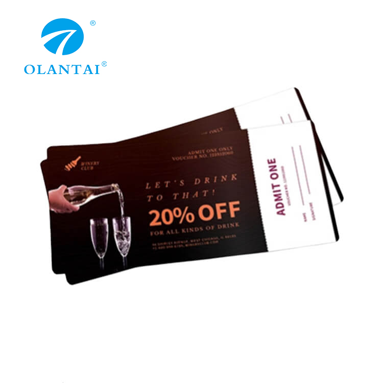 Wholesale Custom Design Discount Voucher Thermal Transfer Paper 20% Off Coupons