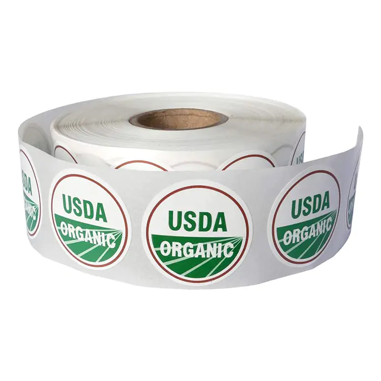 Packaging label factory USDA organic labels round circle adhesive stickers