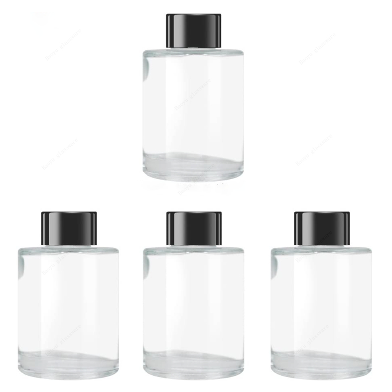 Feel Fragrance Glas Diffusor Flaschen Diffusor Jars mit Big Mouth und  Silber Caps 4er Set - 2.9 Zoll Hoch, 150ml 5.1 Ounce Duftzubehör Verwendung  für