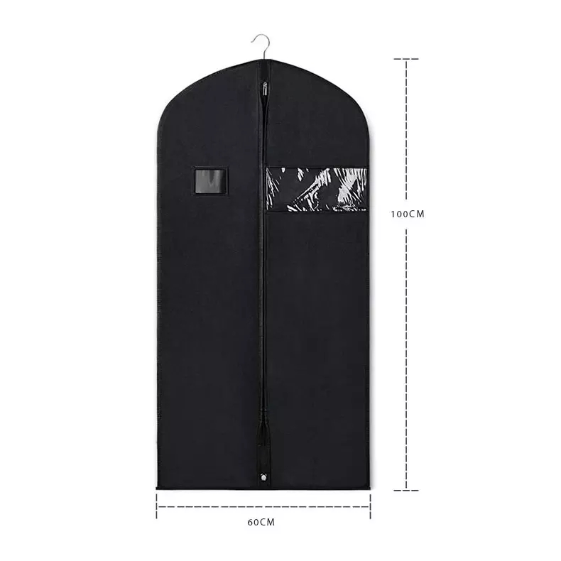 Factory customized Non Woven Garment Bag Foldable Hanging Clothes Cover Travel Garment Suit Bag 