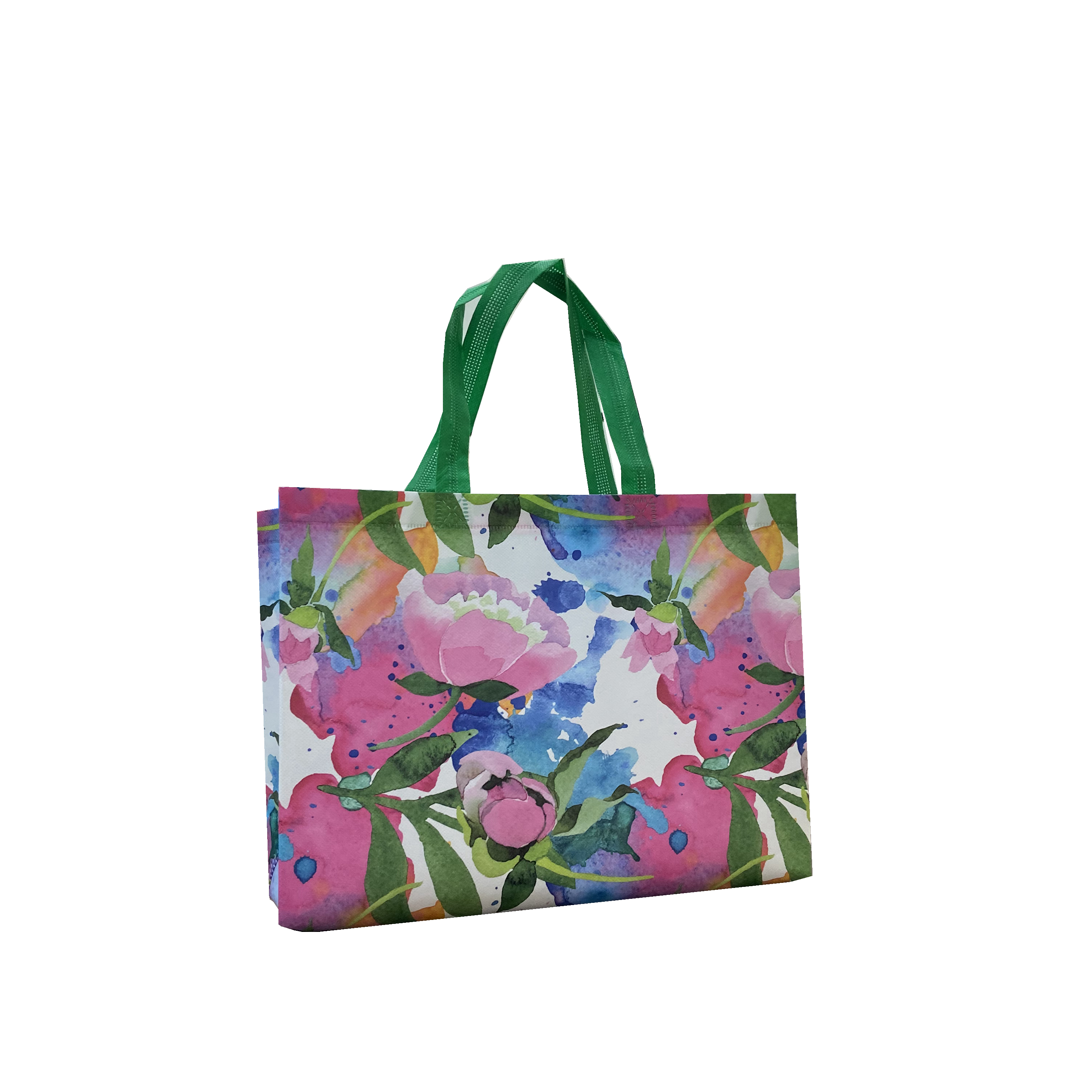 Ugjennomsiktig akvarellmaling blomst pp laminert ikke vevd tote handlepose for klut butikk