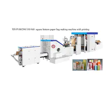 Kvadratinio dugno popierinių maišelių gamybos mašina su spausdinimu internetu