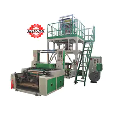 High Speed Rotary Die Head single layer Hdpe Ldpe Pe Plastic Film Blowing Machine with Double Winder