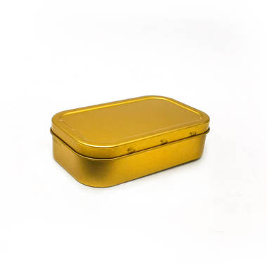 Caja de lata de tabaco de color oro y plata de 1 oz (50 ml) hermética