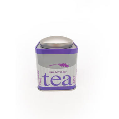 Square tea tin box with stackable lid