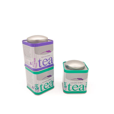 Stackable square tea tin package