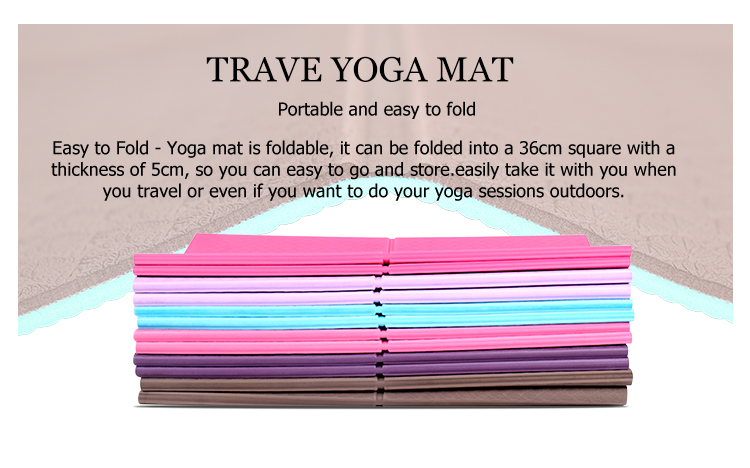 Wholesale non slip 5mm Foldable TPE Custom Logo Yoga Mat