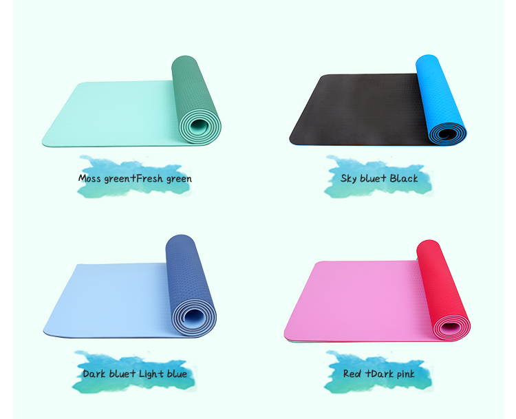 Wholesale non slip 6mm Custom print Yoga Mat Custom Logo Eco Friendly Fitness Mat Organic TPE Anti Slip Travel Yoga Mat