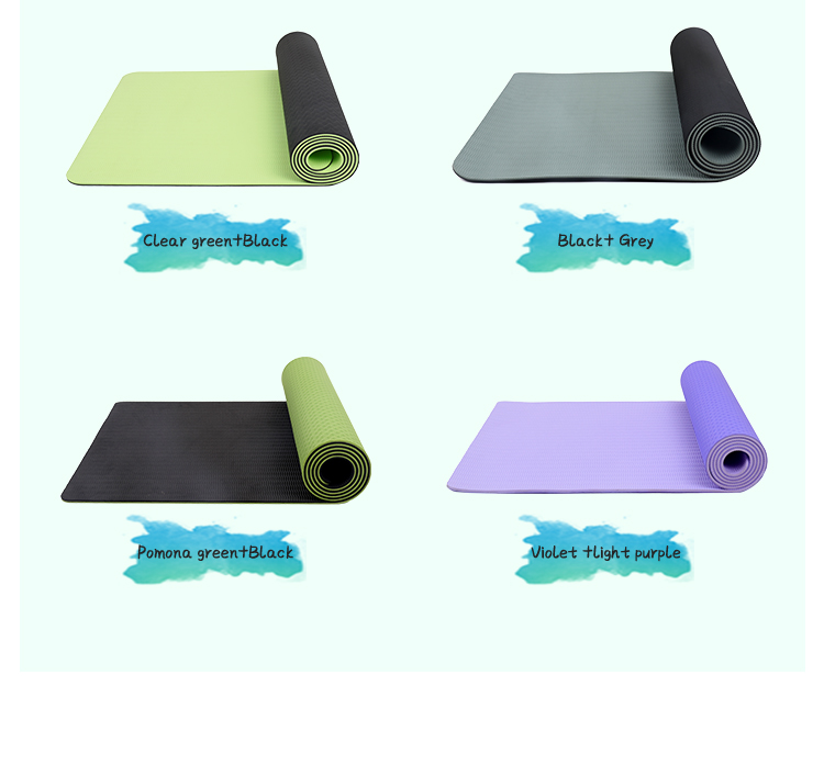 Eco Friendly Custom Logo Double Layer Wholesale TPE Private Label Yoga Mat
