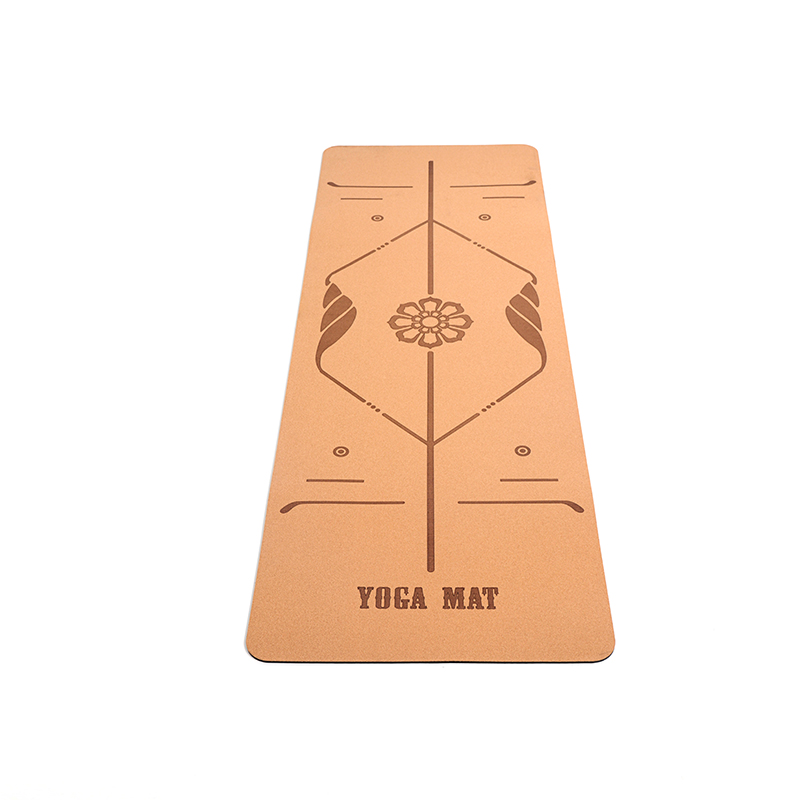2022 Amazon Top Sell Wholesale Cork Rubber Mat Manufacturer Eco Friendly 100% Rubber 5mm 4mm  Natural Custom Printed Cork Yoga Mat