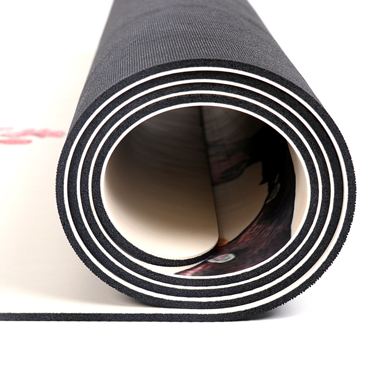 印刷PU橡胶垫批发定制标志图案环保锻炼健身运动防滑天然PU橡胶瑜伽垫