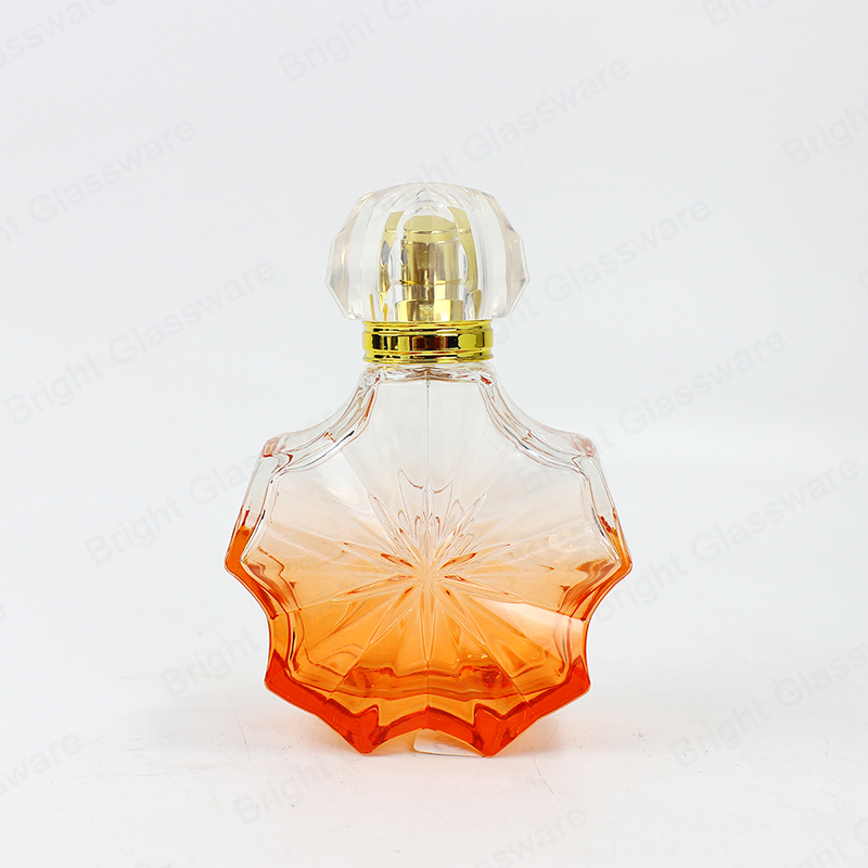 グラデーションカラーカスタム形状ガラス香水瓶