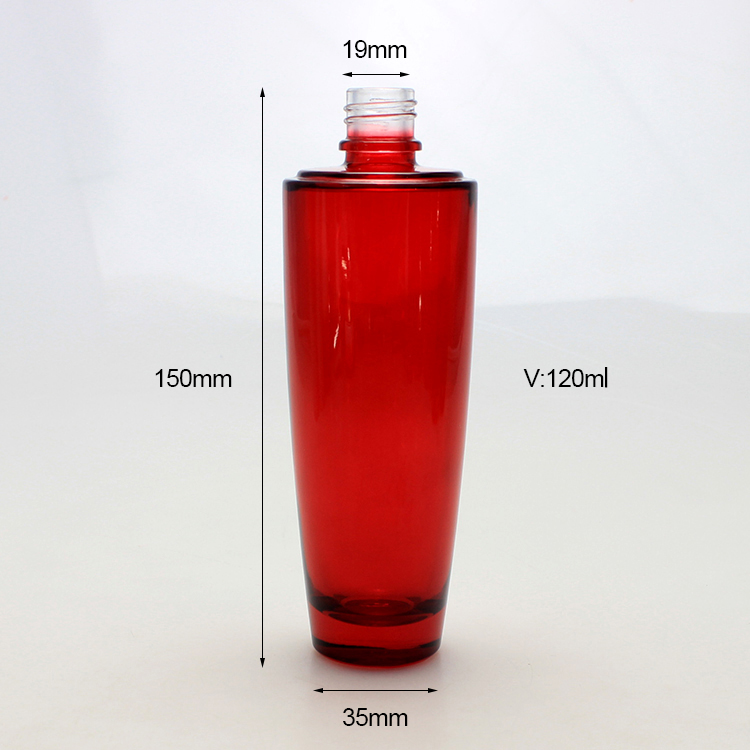 スキンケアのための赤いガラス香水瓶