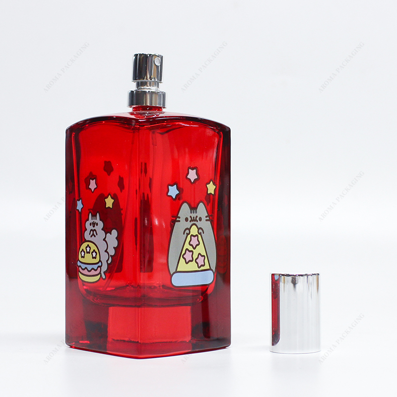 スキンケア用の正方形のガラス香水瓶