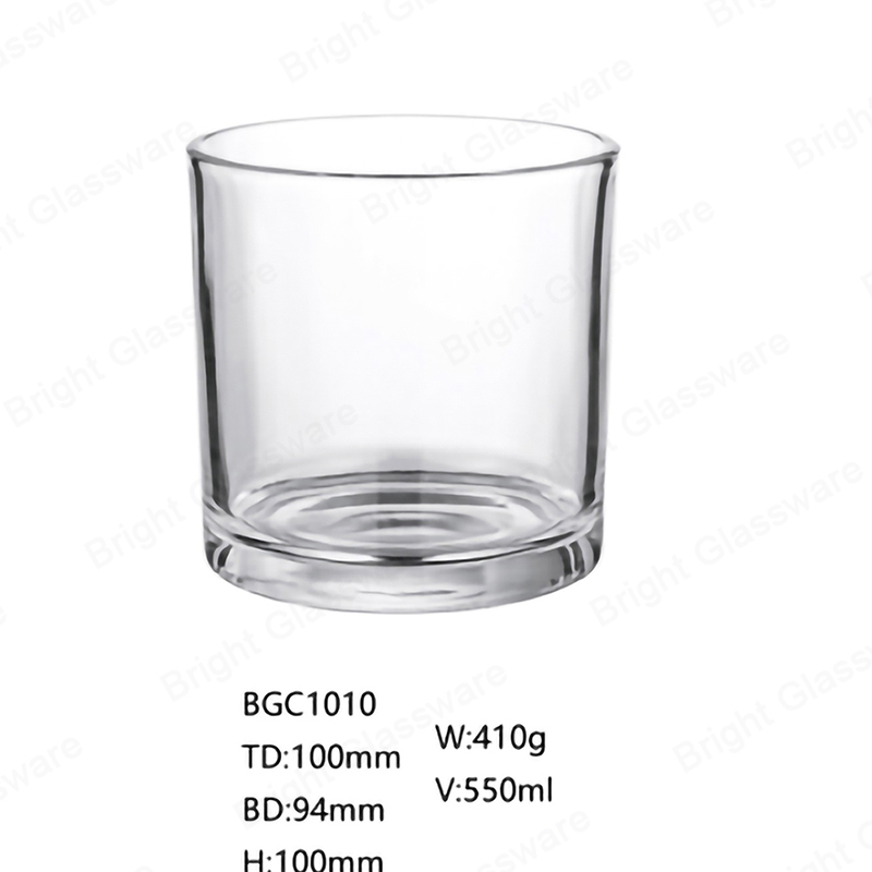 Factory 100*100mm 550ml 18oz 410g Round Glass Candle Jar For Deco BGC1010