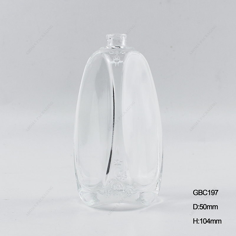 Clear glass perfume bottle for skincare