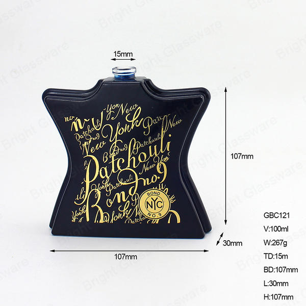 Hot Stamping Logo Luxury Glass Perfume Empty Bottle With Custom Lid