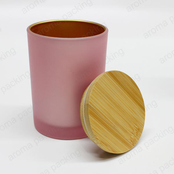 Factory Manufacturing Luxury Internal Plating And External Color Spraying Matte Glass Candle Jar