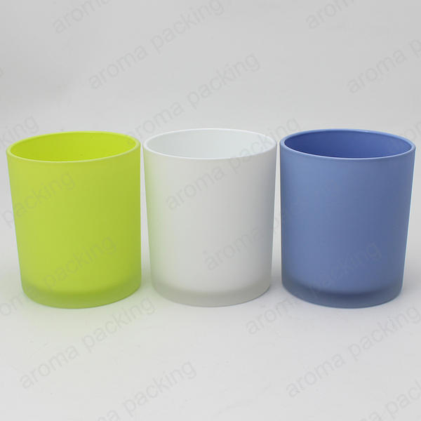High Quality Multi-Color Matte Glass Candle Jar For Candle Making With Bamboo lid