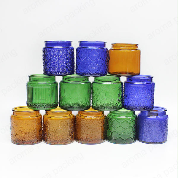 Wholesale Embossed glass storage jar,For Storage,Daily Kitchen Use,Candle Making