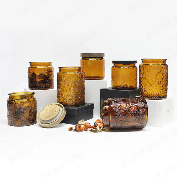 Wholesale Embossed glass storage jar,For Storage,Daily Kitchen Use,Candle Making