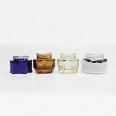 Wholesale White Purple Amber Clear Round Luxury Glass Cream Jar With Screw Lid