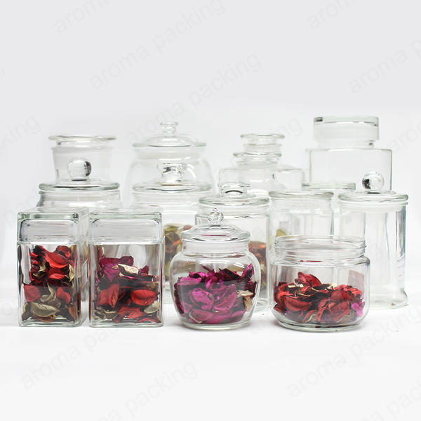 Factory Made High Capacity Clear Glass Storage Jar For Kitchen Living Room