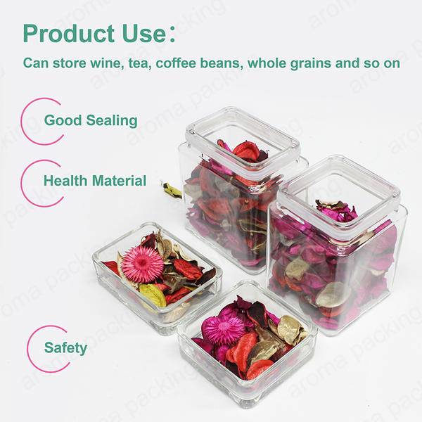 Factory Made High Capacity Clear Glass Storage Jar For Kitchen Living Room