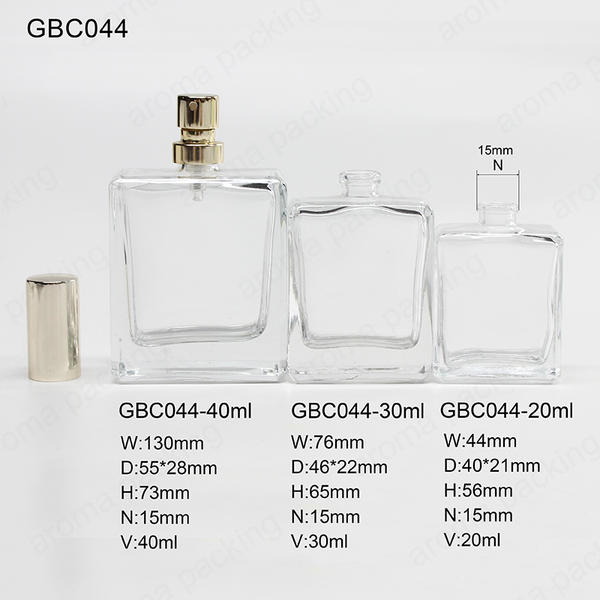 Wholesale Luxury Clear Empty Square Glass Perfume Bottle With Gold Pump Lid