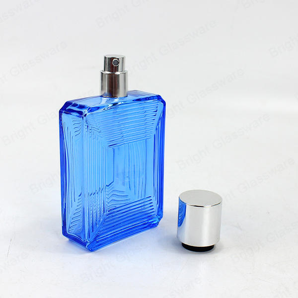 Factory Wholesale Black Blue Amber Refillable Glass Perfume Bottle For Personal Care