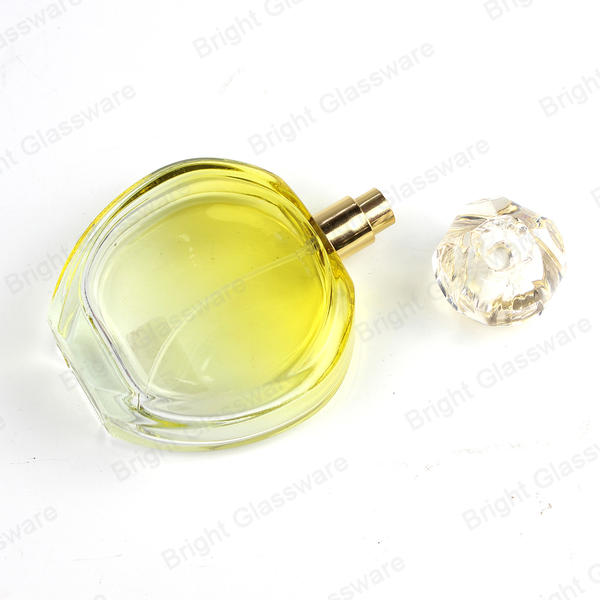 Factory Wholesale Luxury Heart square Round Custom Glass Perfume Bottle For Skincare