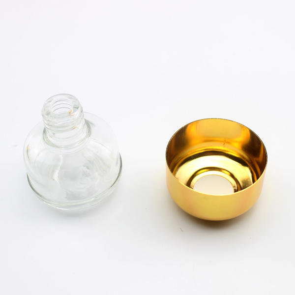 Durable Refillable And Reusable Round Bottom Glass Perfume Bottle With Metal Lid