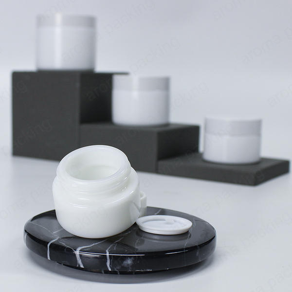 Factory-Made White Round Glass Cream Jar,Custom Size 15ml 30ml 50ml,Multi-Material Lids