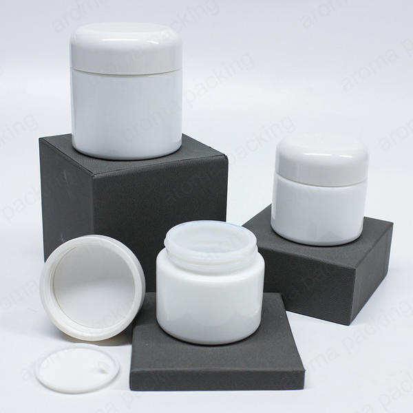 Hot Sales Luxury White Round Glass Cream Jar With Custom Lid For Gifts,Personal Care,Travel