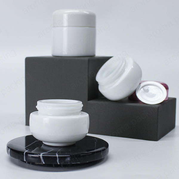 Factory Wholesale Delicate White Round Glass Cream Jar,Luxury Custom Size