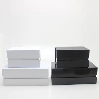 High Quality Custom Logo Hard Paper Black White Foldable Candle Jar Box
