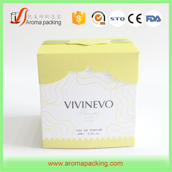 Hot Sale Luxury Cube Yellow GIft Candle Box With Lid For Christmas