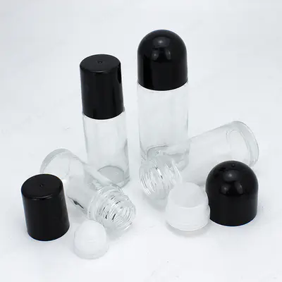 Hot Sale Clear Glass Round Essential Oil Bottle With Plastic Lid For Skincare